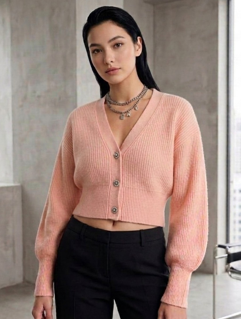 H&M Alpaca Wool Women's V-Neck Button Cardigan Sweater Size Xxs Cabincore Cozy